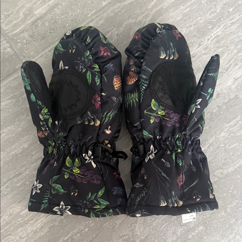 Dakine Black Floral Mittens Toddler 2-3 years - Picture 3 of 4